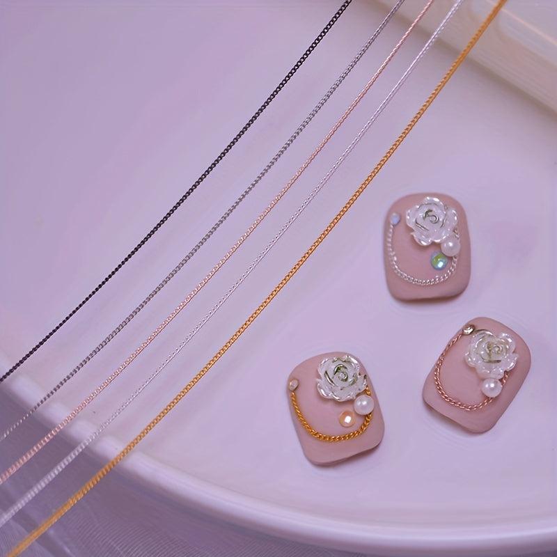 3D Nail Charms Punk Nail Studs Chains for Acrylic Nails