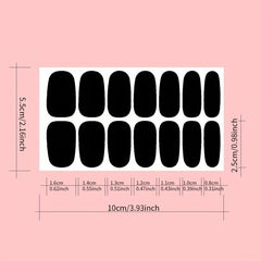 Geometric Full Cover Nail Stickers Plain Nail Art Strips Self Adhesive