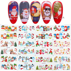 Christmas Nail Art Stickers Santa Claus Snowflake Elk Christmas Tree