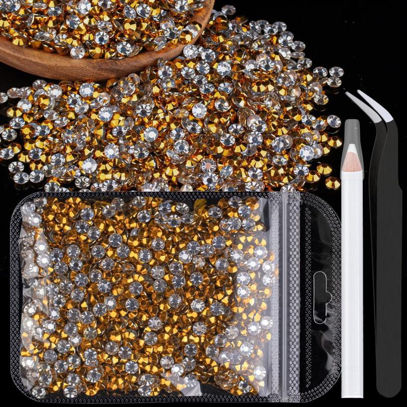 1000pcs Resin Rhinestones Bulk Round Crystal Gems for DIY Crafts