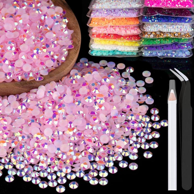 1000pcs Resin Rhinestones Bulk Round Crystal Gems for DIY Crafts