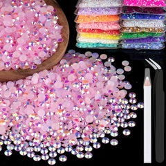 1000pcs Resin Rhinestones Bulk Round Crystal Gems for DIY Crafts