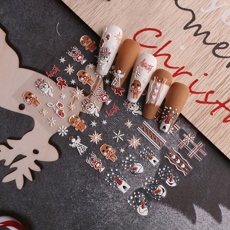 Christmas Nail Art Stickers Snowflake Santa Claus Elk Christmas Tree Decals