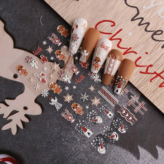 Christmas Nail Art Stickers Snowflake Santa Claus Elk Christmas Tree Decals