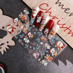 Christmas Nail Art Stickers Snowflake Santa Claus Elk Christmas Tree Decals