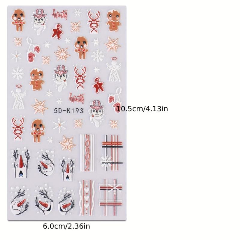 Christmas Nail Art Stickers Snowflake Santa Claus Elk Christmas Tree Decals