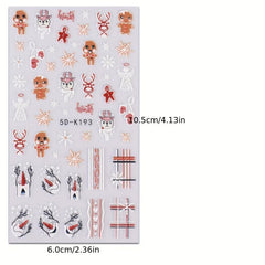 Christmas Nail Art Stickers Snowflake Santa Claus Elk Christmas Tree Decals