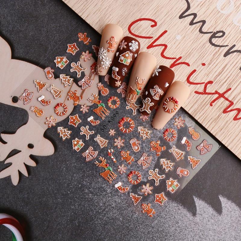 Christmas Nail Art Stickers Snowflake Santa Claus Elk Christmas Tree Decals