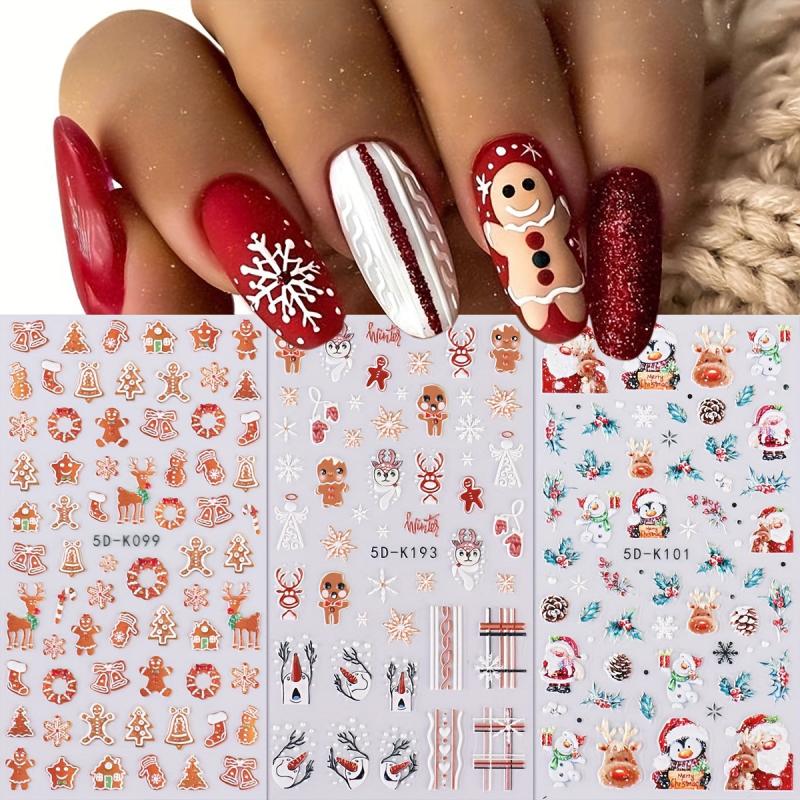 Christmas Nail Art Stickers Snowflake Santa Claus Elk Christmas Tree Decals
