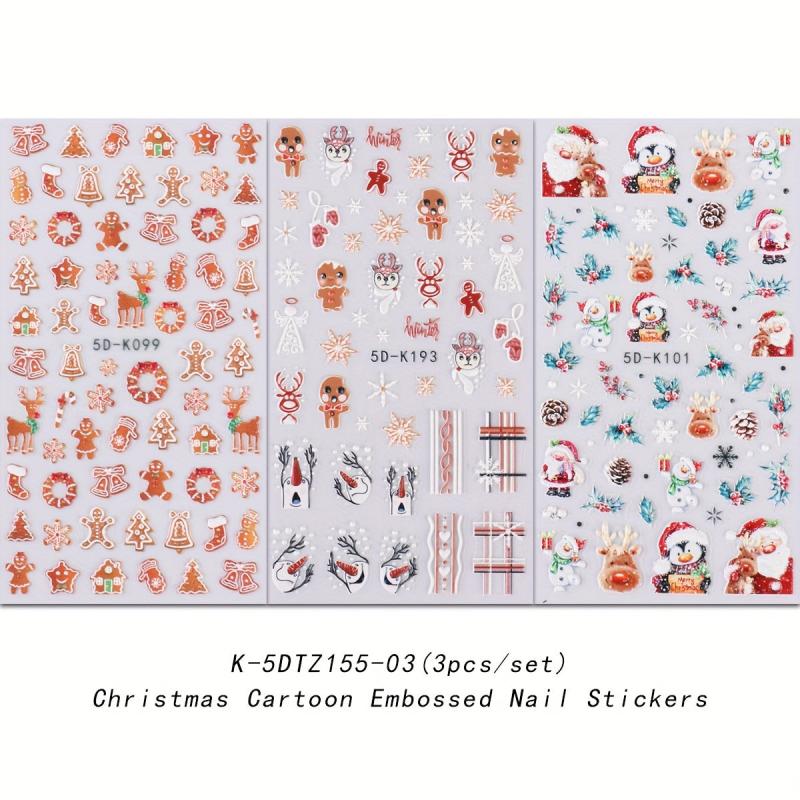 Christmas Nail Art Stickers Snowflake Santa Claus Elk Christmas Tree Decals