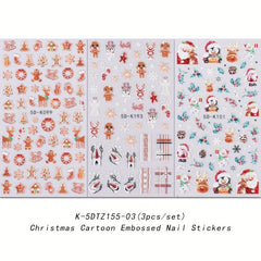 Christmas Nail Art Stickers Snowflake Santa Claus Elk Christmas Tree Decals