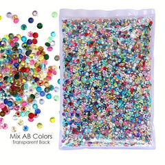 AB Rhinestones Jelly & Clear Flat Back Resin Rhinestones for DIY Crafts
