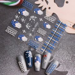 Christmas Nail Stickers Decals Snowflake Winter Xmas Nail Art Supplies