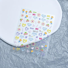5D Embossed Nail Stickers for Women Nail Art Decals