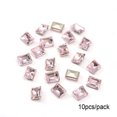 10pcs Rectangle Nail Art Rhinestones Crystal Gems for DIY or Salons