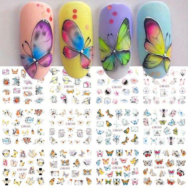 12pcs Palm Coconut Tree Nail Water Transfer Stickers Sunset Beach Manicure Decal