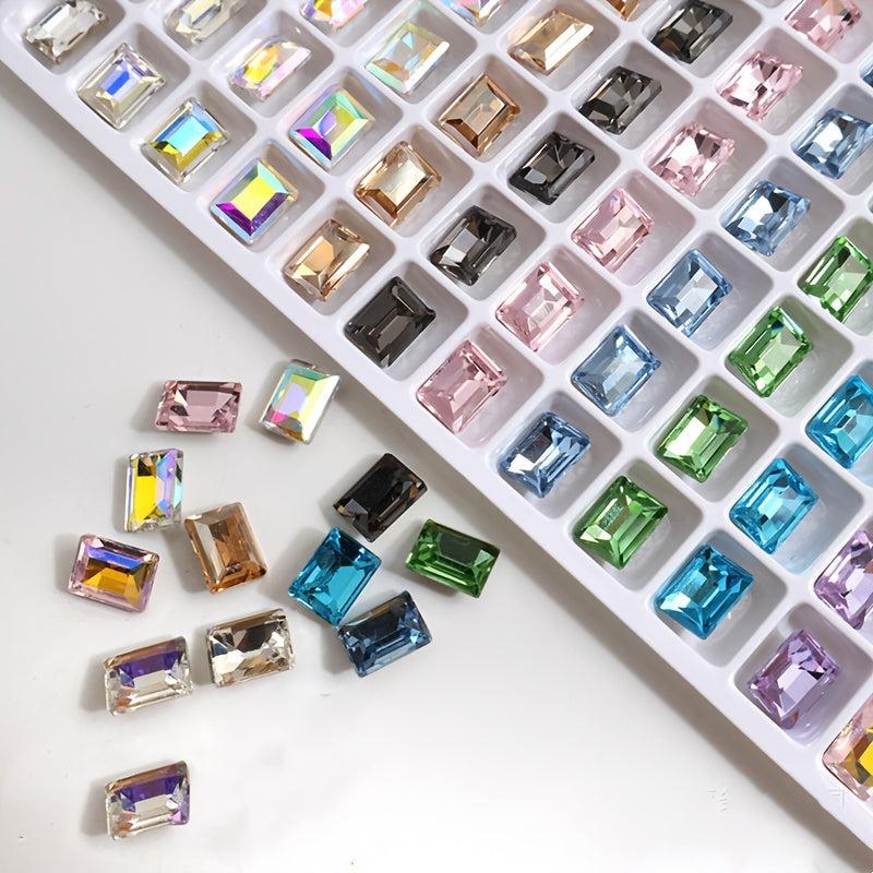 10pcs Rectangle Nail Art Rhinestones Crystal Gemstones
