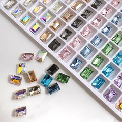 10pcs Rectangle Nail Art Rhinestones Crystal Gemstones