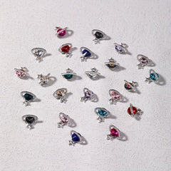 10 pcs Saturn Nail Charms 3D Rhinestone Nail Art Jewelry for DIY Crafts