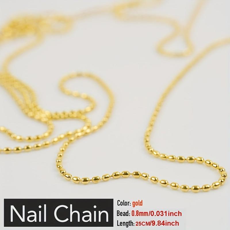 Nail Chain Bead Charms 0 8mm Rose Golden Silvery Pixie Stone Decorations