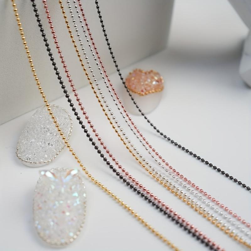 Nail Chain Bead Charms 0 8mm Rose Golden Silvery Pixie Stone Decorations