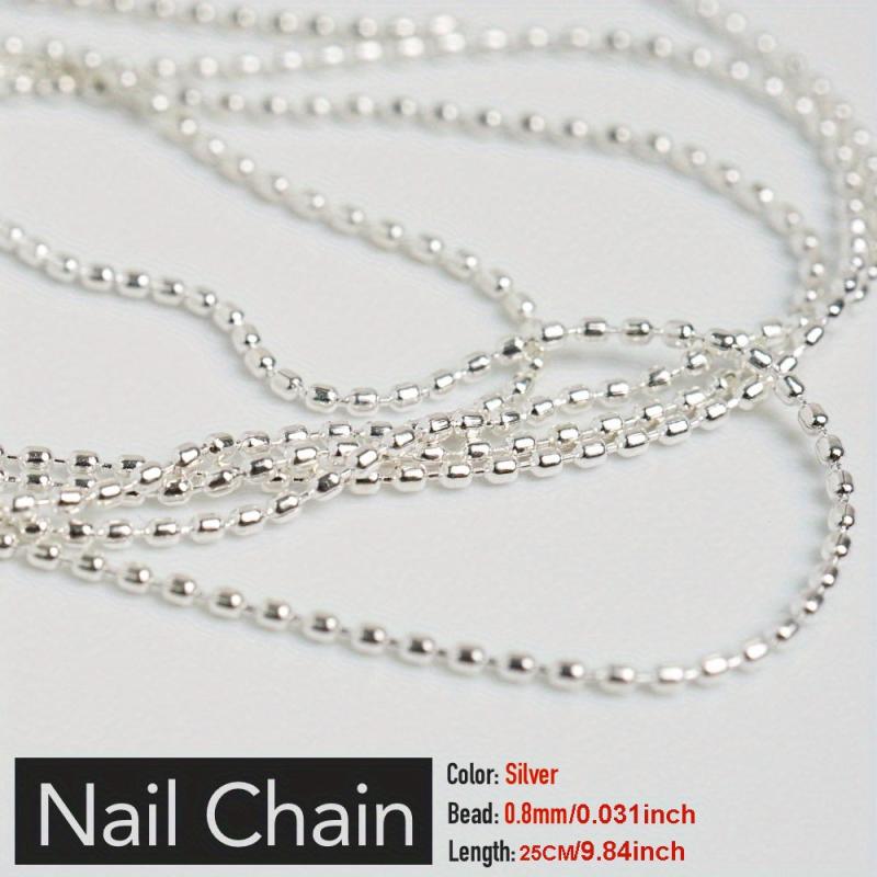 Nail Chain Bead Charms 0 8mm Rose Golden Silvery Pixie Stone Decorations