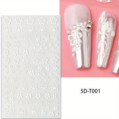 5D Butterfly Nail Art Stickers Decals Self Adhesive Nail Accessories