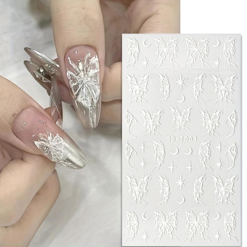 5D Butterfly Nail Art Stickers Decals Self Adhesive Nail Accessories