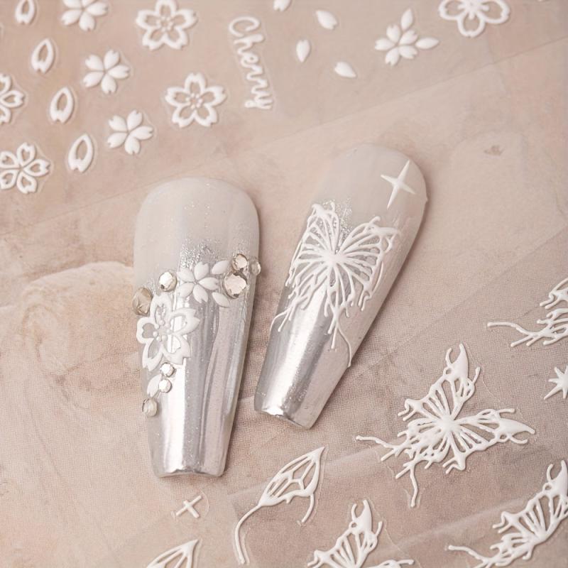 5D Butterfly Nail Art Stickers Decals Self Adhesive Nail Accessories