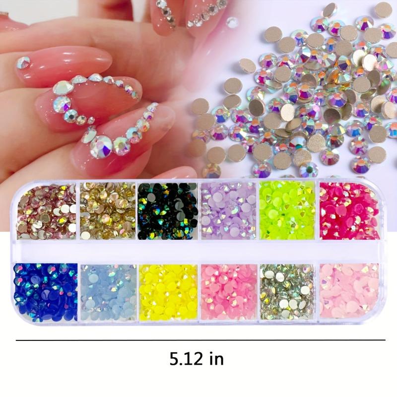 12 Grids Nail Rhinestones Diamond Decorations Acrylic Nail Art Accessories