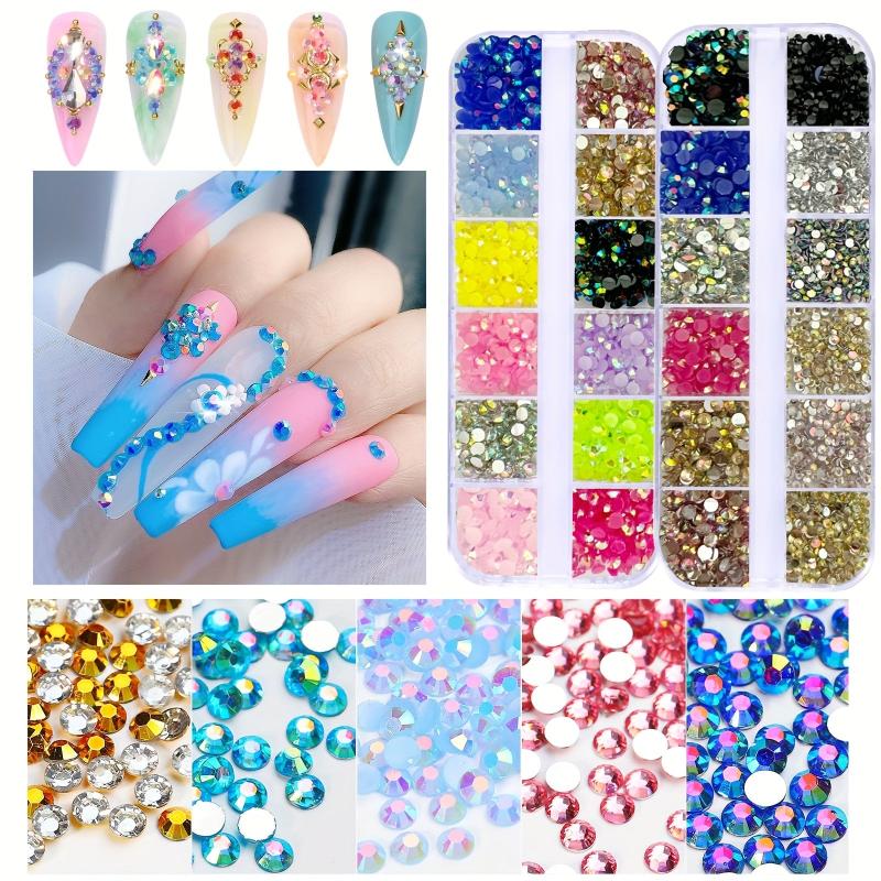 12 Grids Nail Rhinestones Diamond Decorations Acrylic Nail Art Accessories