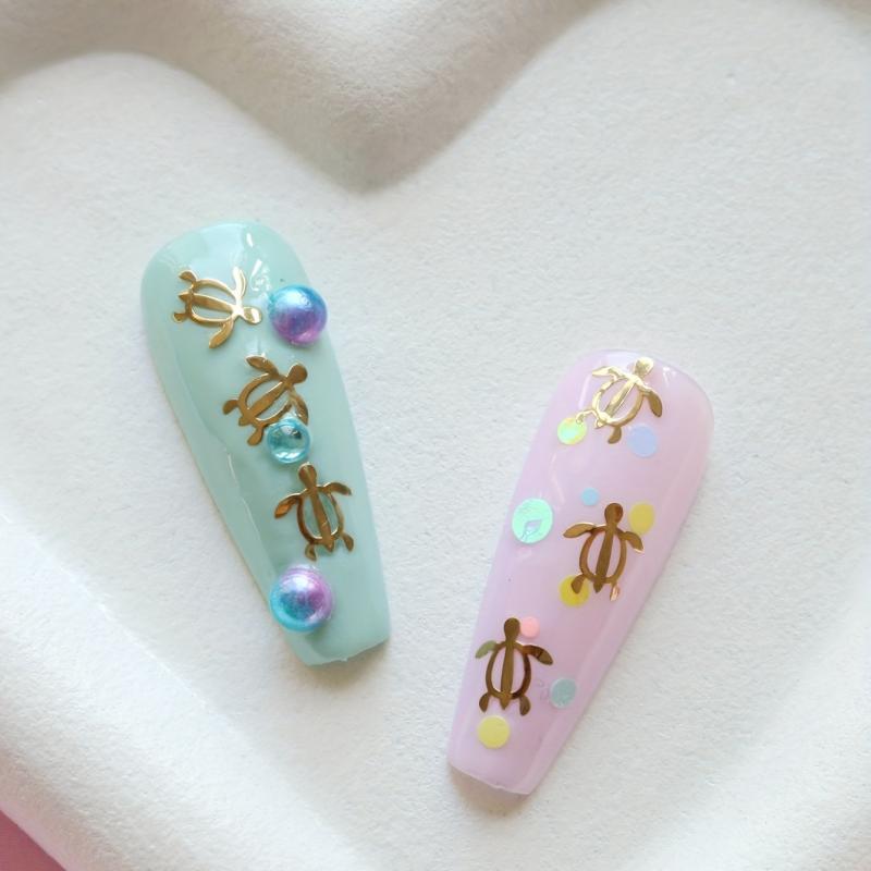 Turtle Copper Nail Art Stickers - DIY Nail Decor