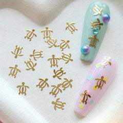 Turtle Copper Nail Art Stickers - DIY Nail Decor