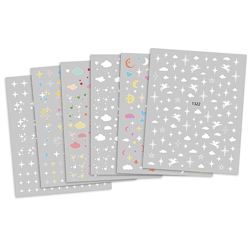 Animal Red Grid Clouds Nail Art Stickers