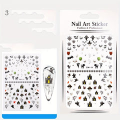 Halloween Nail Art Stickers Skull Maple Leaf Pumpkin Ghost Nail Art Decals