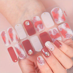 Glitter Sequins Full Wraps Nail Art Polish Stickers Strips