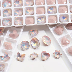 10pcs Rhinestone Nail Art for Home and Salon Use Mocha Pink Moonlight Colors