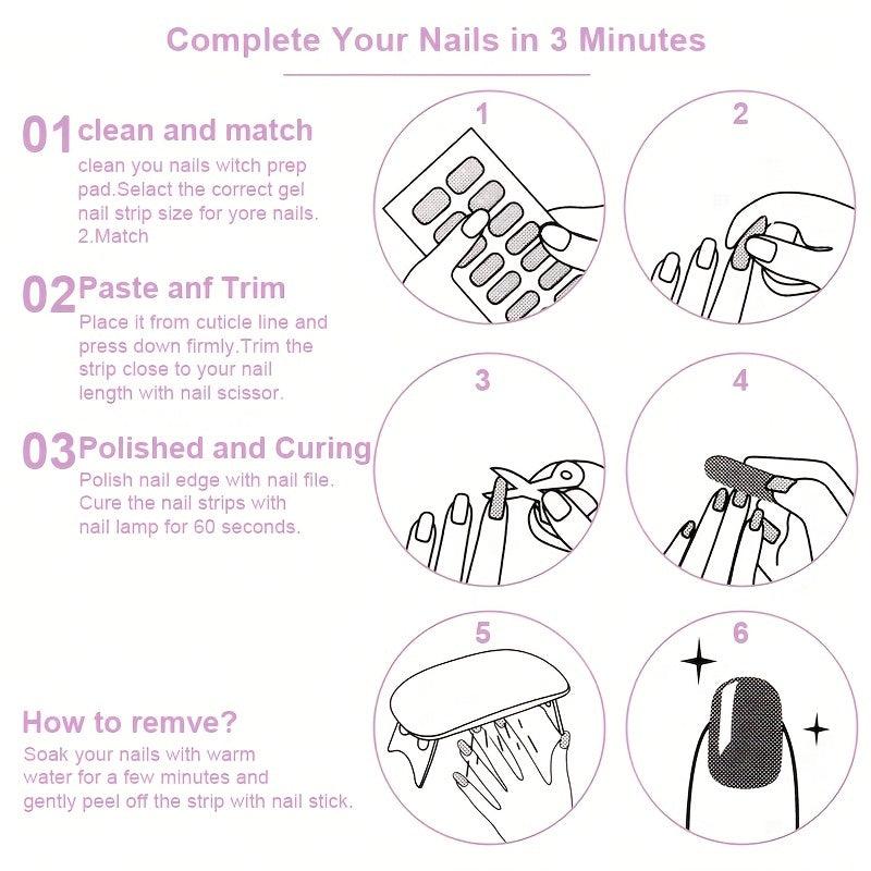 Butterfly Nail Polish Strips Self Adhesive Full Nail Wraps Sticker Manicure Kit