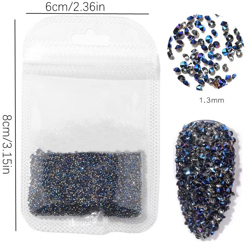 Vintage Mineral Nail Caviar Beads AB Golden Sivery Rhinestones
