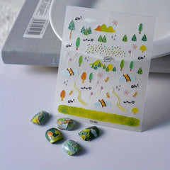 5D Embossed Flower Nail Art Stickers Nail Decals DIY Nail Stickers