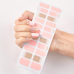 Glitter Self Adhesive Nail Polish Strips Manicure Decoration Kit for Women Girls