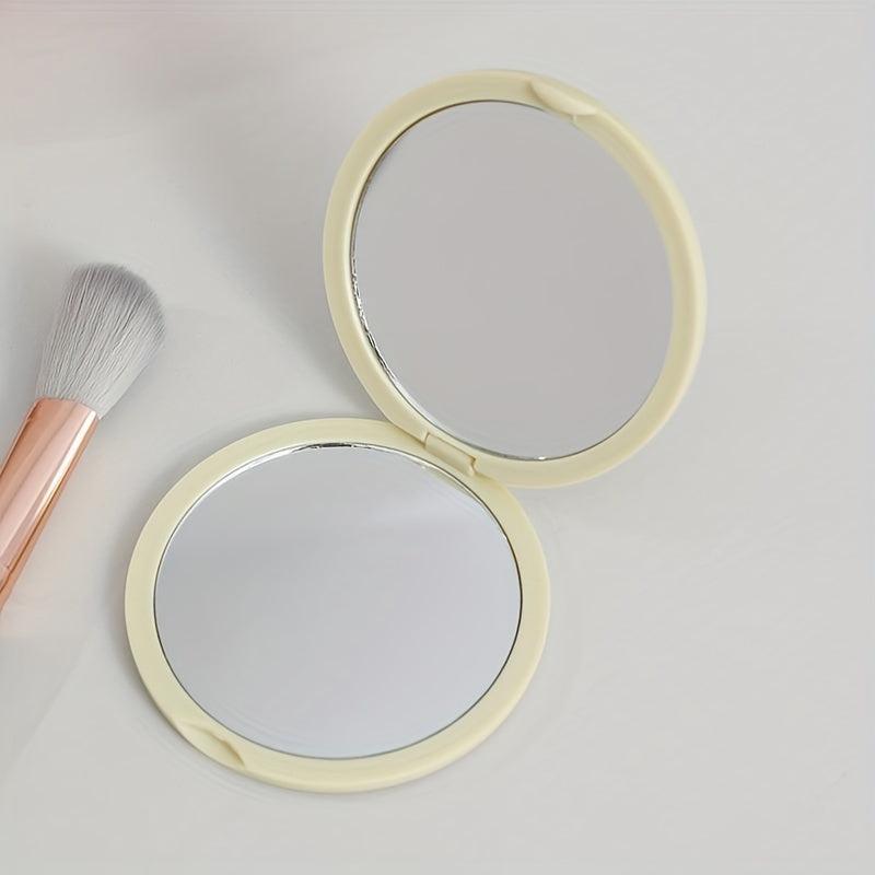 Mini Makeup Mirror Compact Round Double Side Folding Cosmetic Touch up Mirror