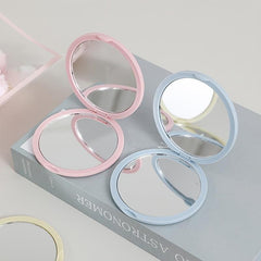 Mini Makeup Mirror Compact Round Double Side Folding Cosmetic Touch up Mirror