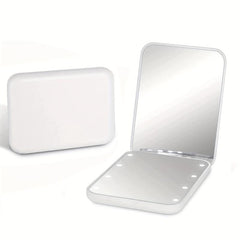 LED Compact Travel Makeup Mirror Magnifying Mirror With Light Purse Mirror