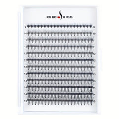 240pcs Cluster Lashes D Curling Long Individual Lashes Faux Mink False Eyelashes