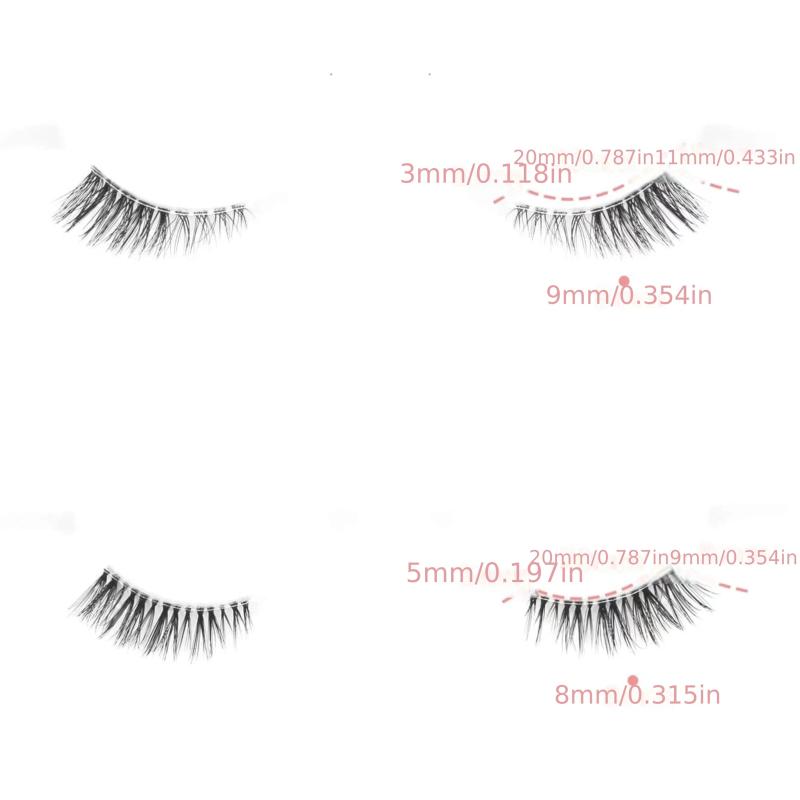 7 Pairs Fox Eye Lashes Mixed Length D Curling Natural Looking Synthetic Mink