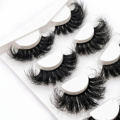 4 Pairs Fluffy Mink Faux Lashes Long Full Eyelash Extensions