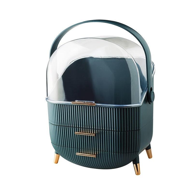 Clear Makeup Organizer with Lipstick and Skincare Holders