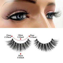 7 Pairs 3D Silk False Eyelashes Slender Wispy Lashes 16 18mm