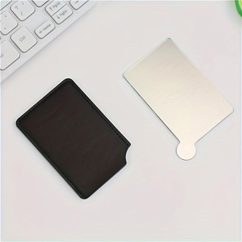 Stainless Steel Mini Makeup Mirror with Case, Travel Size Handheld Unbreakable